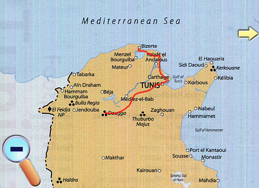 Map of North Tunisia