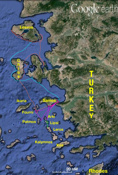 E Aegean with routes