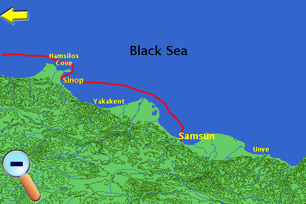 Route to Samsun