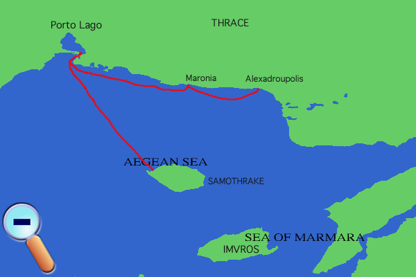 Route to Alexandroupolis
