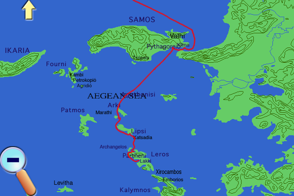 Route from Leros
