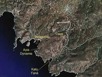 Satellite view of SE Chios