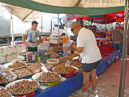 Turgut shopping in the Alacati market
